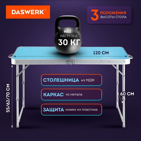 Комплект складной мебели Daswerk Стандарт 680045 (стол и 4 стула)