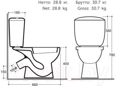 Унитаз напольный Керамин Фест МС Инкоэр