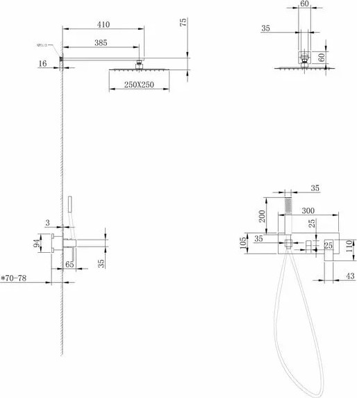 Душевая система со смесителем Abber Daheim AF8218NG