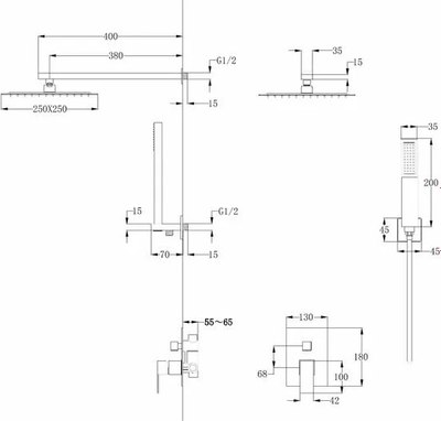 Душевая система Abber Daheim AF8219NG