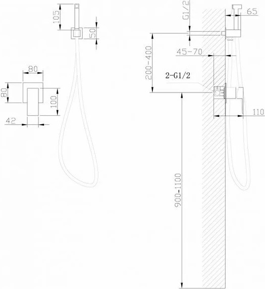 Гигиенический душ со смесителем Abber Daheim AF8225NG