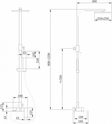 Душевая система Abber Wasserfall AF8616G