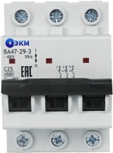Выключатель автоматический ЭКМ ВА47-29-3D32-УХЛ3 4.5кА / 330608 - фото
