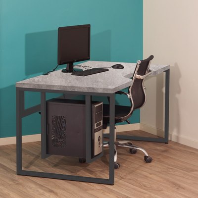 Компьютерный стол Millwood Каир 2 с вырезом 160x80x74.2 (бетон/графит)