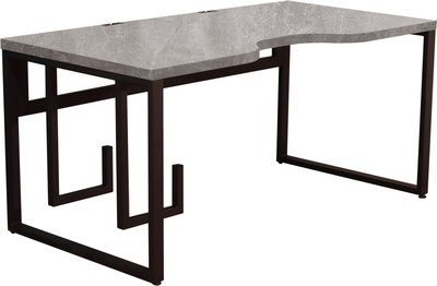 Компьютерный стол Millwood Каир 2 с вырезом 160x80x74.2 (бетон/металл черный) - фото