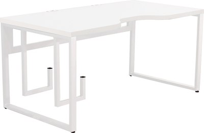 Компьютерный стол Millwood Каир 2 с вырезом 160x80x74.2 (белый/металл белый) - фото