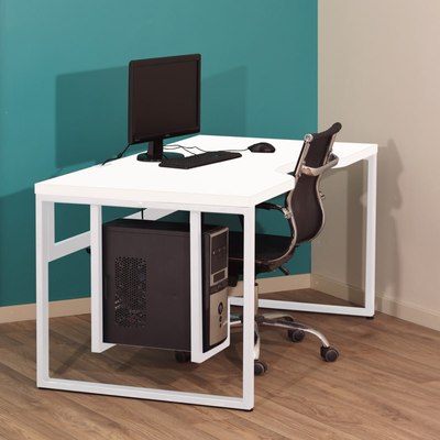 Компьютерный стол Millwood Каир 2 с вырезом 160x80x74.2 (белый/металл белый)