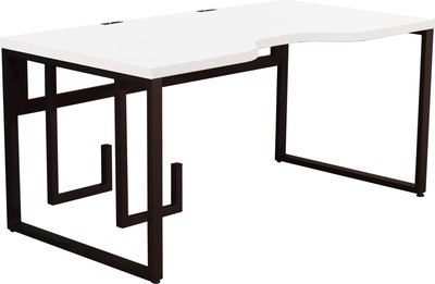 Компьютерный стол Millwood Каир 2 с вырезом 160x80x74.2 (белый/металл черный) - фото
