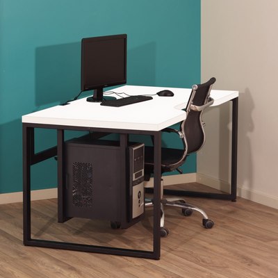 Компьютерный стол Millwood Каир 2 с вырезом 160x80x74.2 (белый/металл черный)