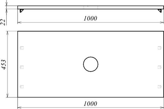 Столешница для тумбы в ванную Garda Ст58_1000
