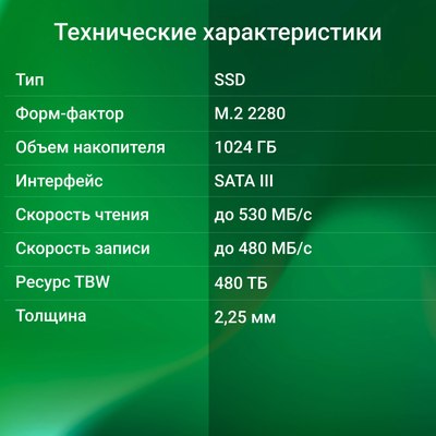 SSD диск Digma Run S9 M.2 2280 1TB DGSR1001TS93T