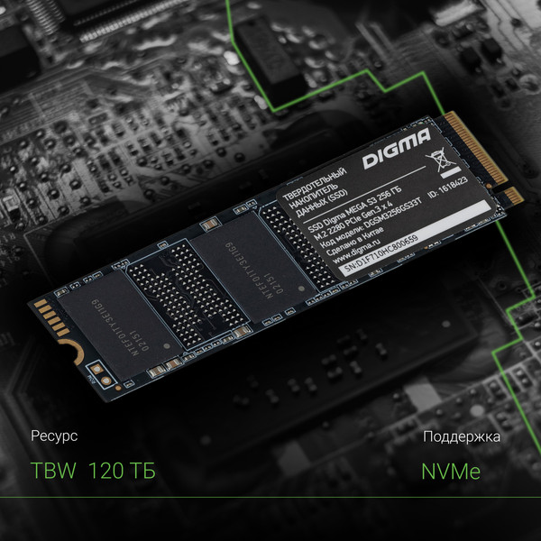 SSD диск Digma Mega S3 M.2 2280 256GB DGSM3256GS33T