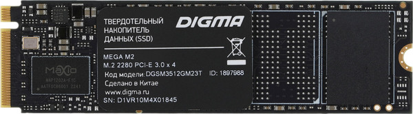 SSD диск Digma Mega M2 M.2 2280 512GB DGSM3512GM23T - фото
