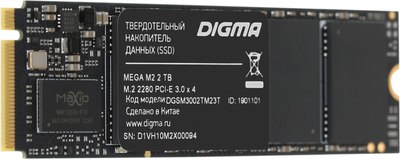 SSD диск Digma Mega M2 M.2 2280 2TB DGSM3002TM23T