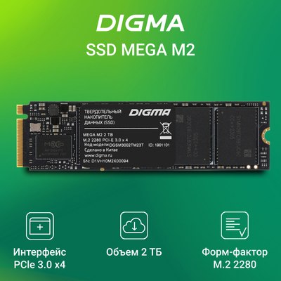 SSD диск Digma Mega M2 M.2 2280 2TB DGSM3002TM23T