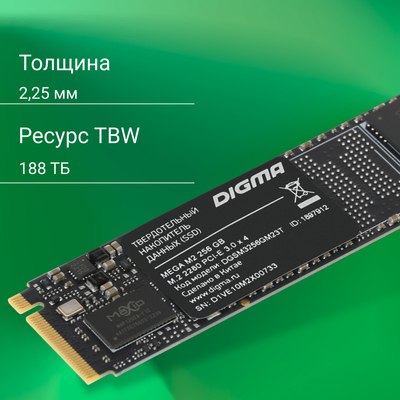 SSD диск Digma Mega M2 M.2 2280 256GB DGSM3256GM23T