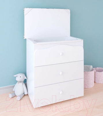Комод пеленальный Polini Kids Basic 3275 Единорог Сладости (белый)