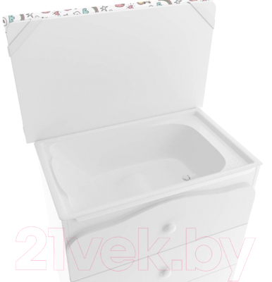 Комод пеленальный Polini Kids Basic 3275 Единорог Сладости (белый)