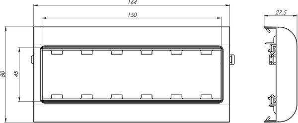 Суппорт для розетки/выключателя DKC PDA3-DN 80 / 10343