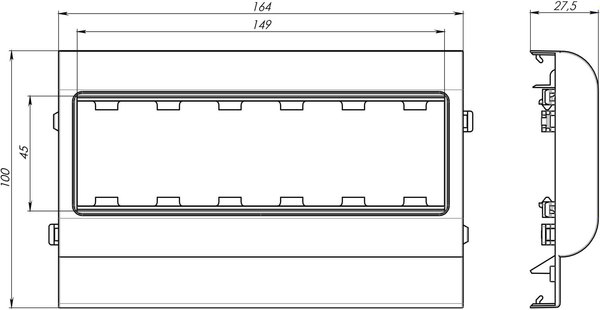 Суппорт для розетки/выключателя DKC PDA3-DN 100 / 10353