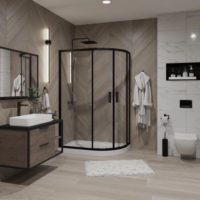 Душевой уголок Niagara NG-6821-08 120x80x195 (черный/прозрачное стекло)