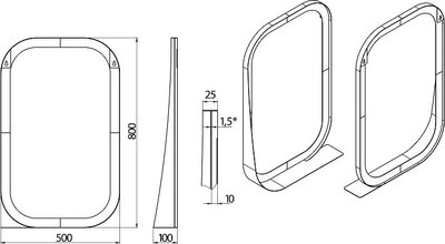 Зеркало Grossman Неро-50 см / 205003