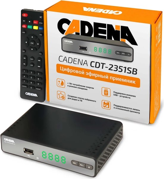 Тюнер цифрового телевидения Cadena CDT-2351SB