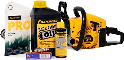 Бензопила цепная Champion A246-15 + подарочный набор