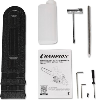 Бензопила цепная Champion A246-15 + подарочный набор