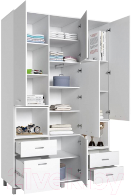 Шкаф Polini Kids Mirum 2330 трехсекционный (белый)