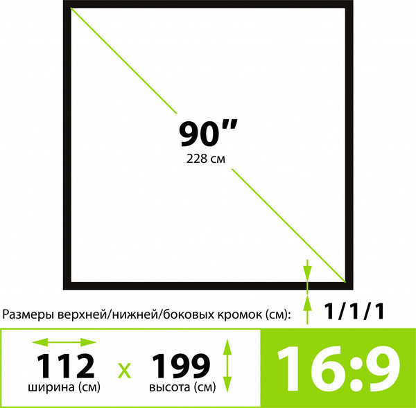 Проекционный экран Cactus CS-PSTX-112x199