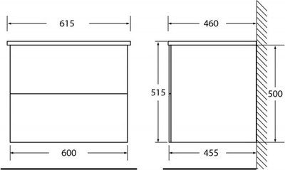 Тумба с умывальником BelBagno Etna-600-2C-SO-RN-P + BB600ETL