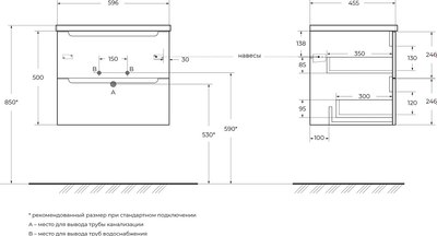Тумба с умывальником BelBagno Etna-600-2C-SO-RN-P + BB600ETL