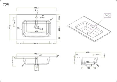 Тумба с умывальником BelBagno KRAFT-700-2C-SO-RT + BB700ETL