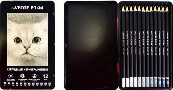 Набор простых карандашей deVente Art 8M-2Т / 5030404 - фото