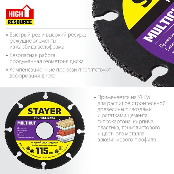 Отрезной диск Stayer MultiCut / 36860-115