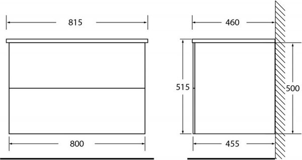 Тумба с умывальником BelBagno Etna-800-2C-SO-BL-P + BB800ETL