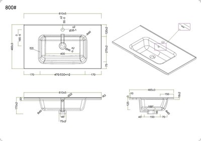 Тумба с умывальником BelBagno Etna-800-2C-SO-RW-P + BB800ETL