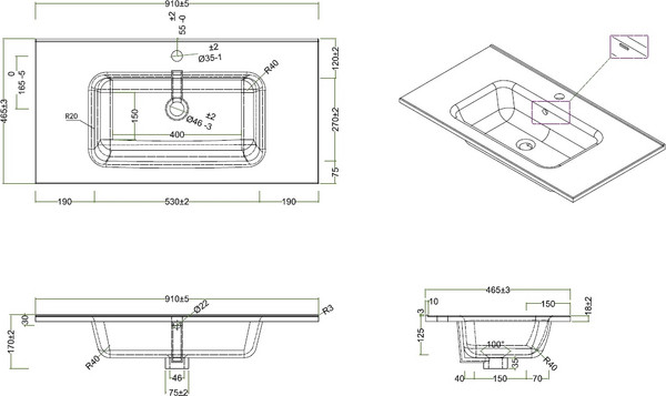 Тумба с умывальником BelBagno Etna-900-2C-SO-WO-P + BB900ETL