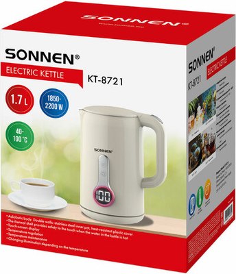 Электрочайник Sonnen KT-8721 / 454688 (бежевый)