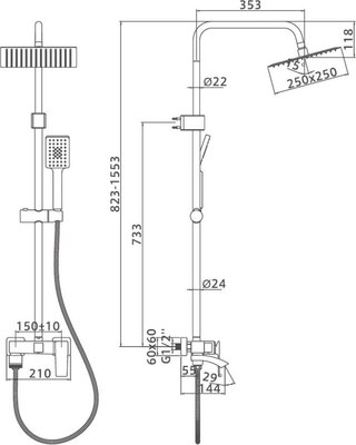 Душевая система Ledeme L2478G