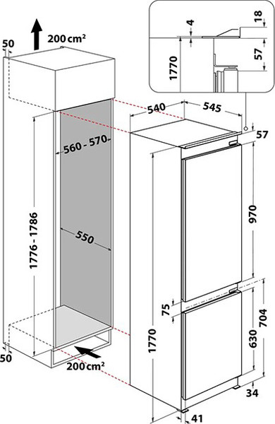 Встраиваемый холодильник Whirlpool WHC18 T132