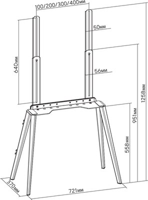 Стойка для ТВ/аппаратуры Cactus CS-ST3644BKWN