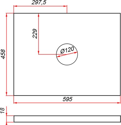 Столешница для ванной ЗОВ CLDSP18A595458C1