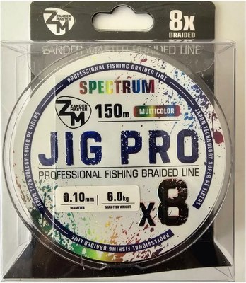 Леска плетеная ZanderMaster Jig Pro 8X Multicolor 0.10мм - фото