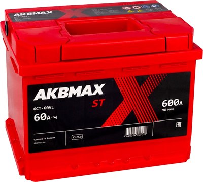 Автомобильный аккумулятор AKBMAX L ST 60L L2 - фото