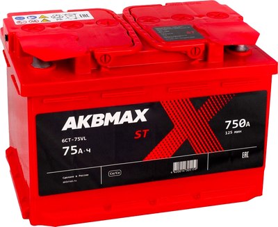 Автомобильный аккумулятор AKBMAX L ST 75L L3 - фото