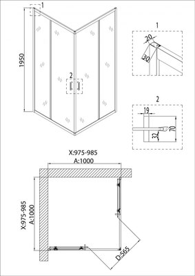 Душевой уголок Niagara NG-6809-08 100x100x195