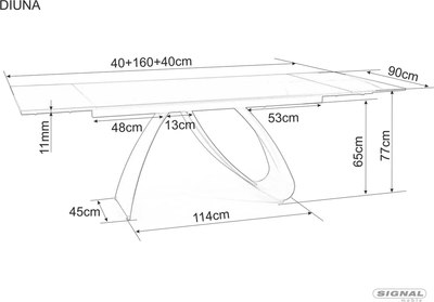 Обеденный стол Signal Diuna 160-240/90