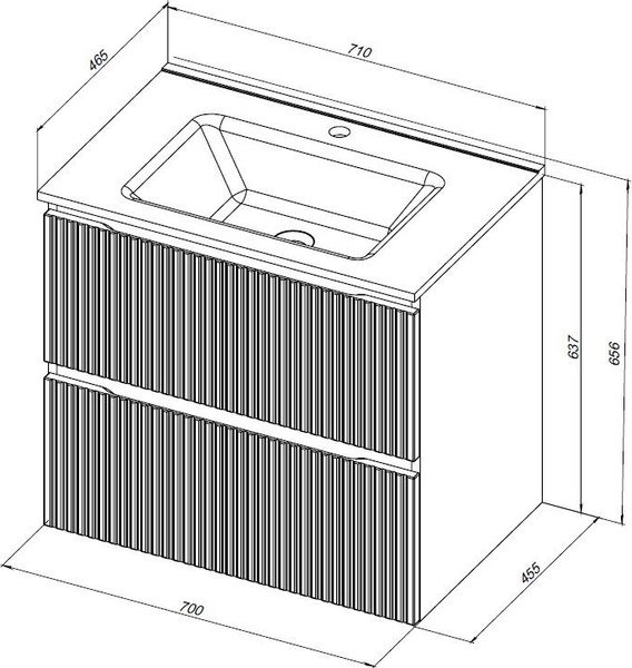 Тумба под умывальник Aquanet Джейн 70 Flat / 335433
